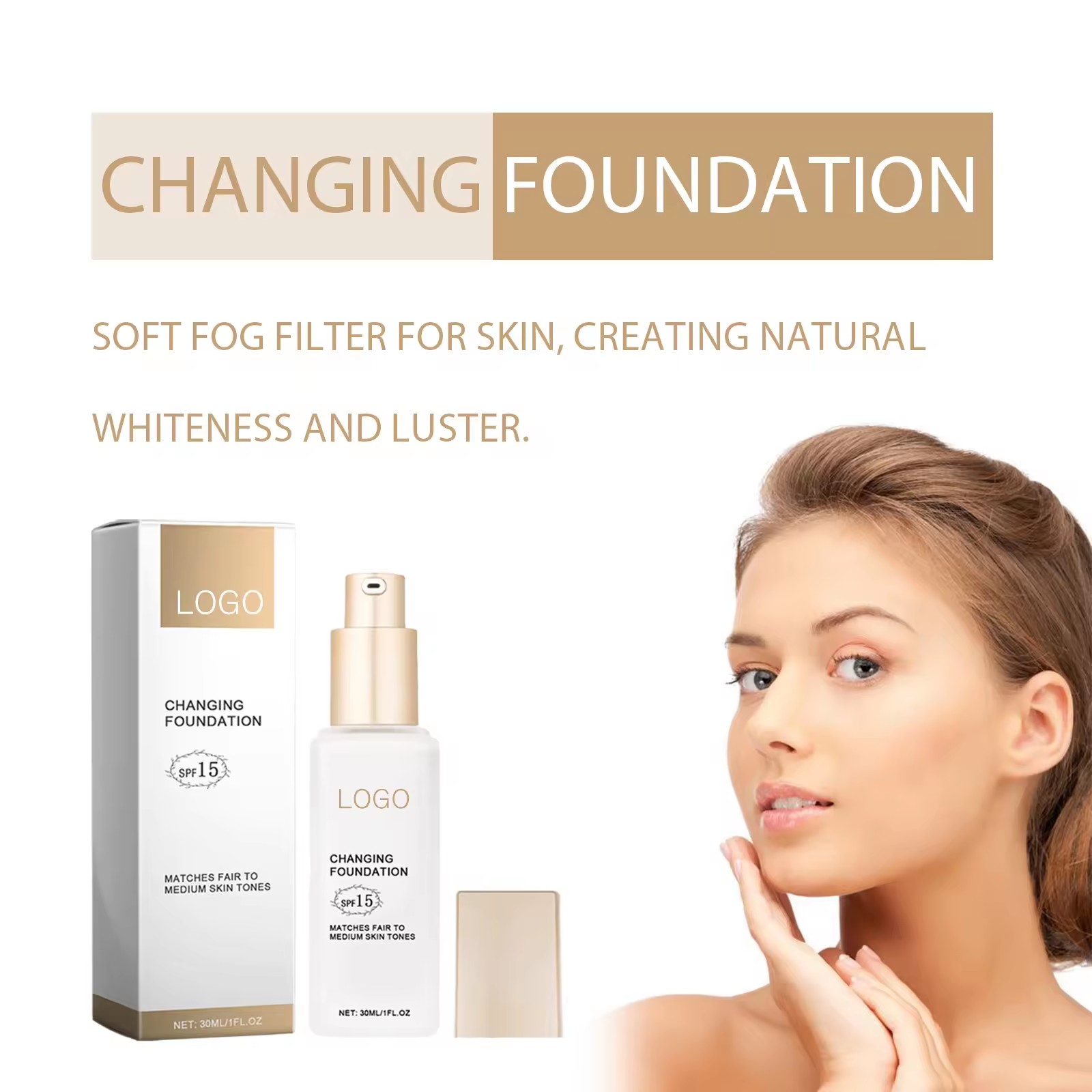 Private Label Color Changing Foundation SPF 15